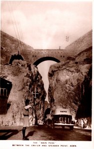 Yemen Aden The Main Pass Between The Crater And Steamer Point Vintage RPPC 09.90 
