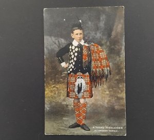 A YOUNG HIGHLANDER; McGREGOR TARTAN colour postcard