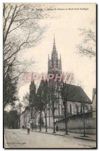 Old Postcard Agen Church St Hilaire And boulevard Scaliger