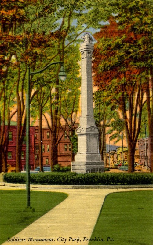 PA - Franklin City. City Park, Soldiers Monument