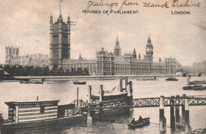 Vintage Postcard 1910'S Houses Of Parliament Historic Landmark London England