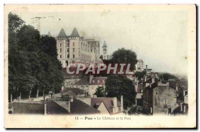 Old Postcard Pau Le Chateau And Park