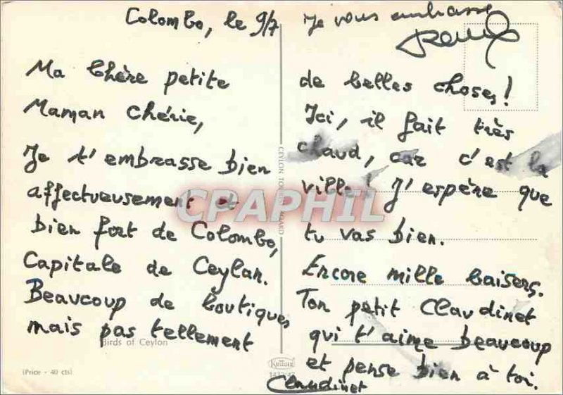 Postcard Modern Bird of Ceylon