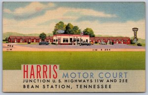 K16/ Bean Station Tennessee Postcard Linen Harris Motor Court  50