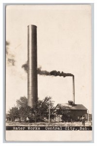 Postcard Water Works Central City Neb. Nebraska RPPC Real Photo