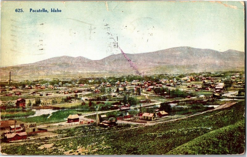 View Overlooking Pocatello ID c1910 Vintage Postcard B43