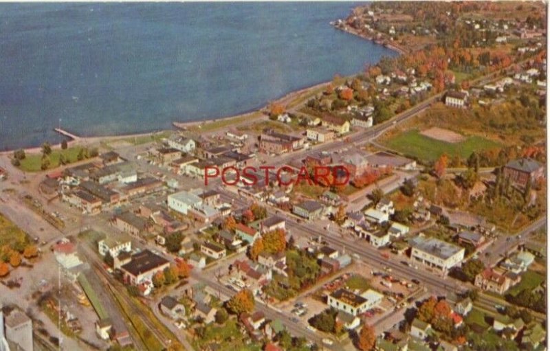 AERIAL VIEW OF L'ANSE, MICHIGAN in the U.P. on Keweenaw Bay