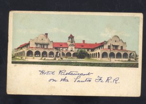 LAS VEGAS NEW MEXICO HOTEL CASTENADA RAILROAD DEPOT SANTA FE 1906 POSTCARD