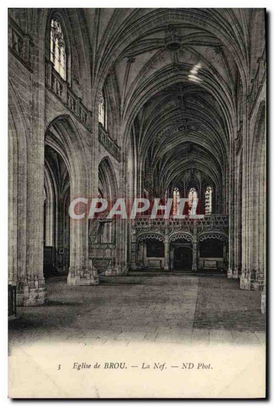 Old Postcard Bourg Brou Church Nave