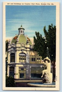 c1940 Art & Buildings Country Club Plaza Fountain Kansas City Missouri Postcard