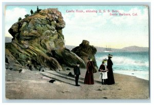 c.1910 USS Bear At Castle Rock Santa Barbara, CA. Postcard F65 