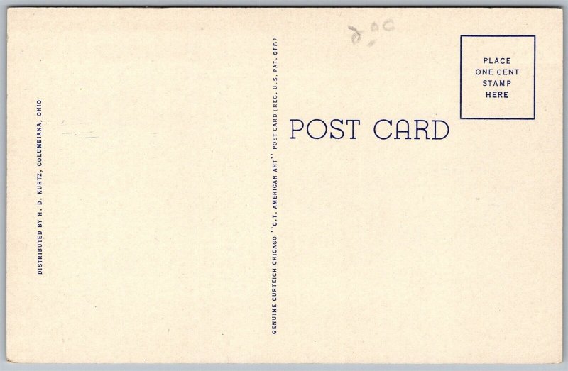 Vtg Columbiana Ohio OH First Presbyterian Church 1920s View Old WB Card Postcard