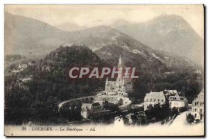 Old Postcard Lourdes Basilica