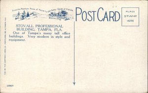 Tampa Florida FL Street Scene Office Building 1910s-30s Postcard