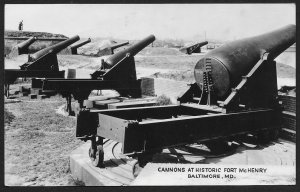 Cannons at Fort McHenry Baltimore Maryland Used c1940