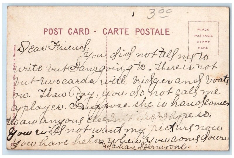 c1907 Freighters Menomonee River Ships Boats Docking View Milwaukee WI Postcard