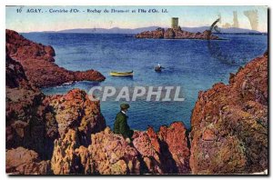 Postcard Old Agay Corniche Golden Rock Drumont and the Golden Island