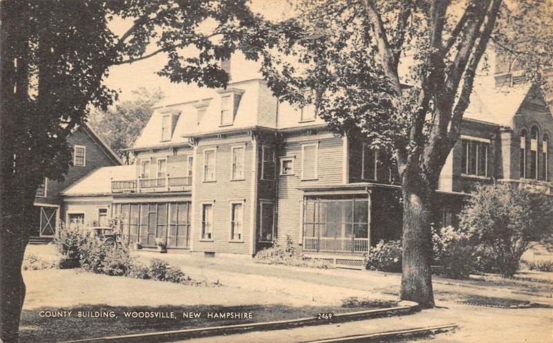 Woodsville New Hampshire~County Building~1930s Sepia Litho Postcard 