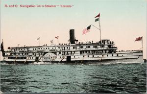 R. & O. Navigations Co's Steamer 'Toronto' Steamship UNUSED Postcard E52