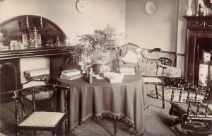 BRISTOL TO PATCHWAY ENGLAND~INTERIOR OF FURNISHED HOUSE~1906 PHOTO POSTCARD