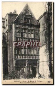 Old Postcard Rouen House of Diane de Poitiers