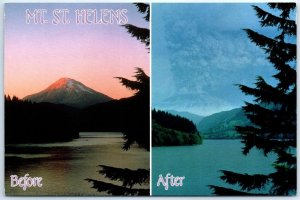 Postcard - Mount St. Helens Before & After - Washington