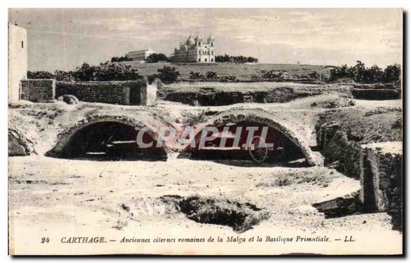 Old Postcard Tunisia Carthage Ancient Roman cisterns of Malga and Primatiale