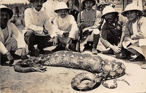 Men With Snake Malaya, real photo Reptile Unused 