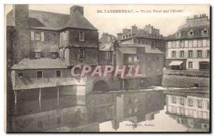 Old Postcard Landerneau Old Bridge On & # 39Elorn