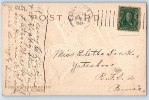 Ellen Clapsaddle Signed Postcard Christmas Ringing Bells Berries Embossed 1908