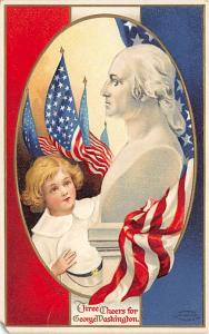 Cheers to George Washington, Ellen H Clapsaddle Patriotic 1914 small paper ch...