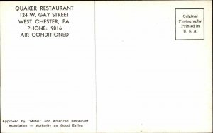 West Chester Pennsylvania PA Quaker Restaurant Real Photo Vintage Postcard