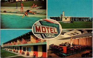 USA New York Gran-View motel St Lawrence River Ogdensburg NY Chrome C006