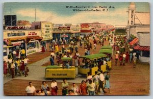 Boardwalk  Cedar Ave  Wildwood By-The-Sea  New Jersey   Postcard