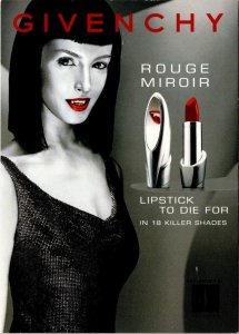 SEPHORA Makeup Advertising GIVENCHY ROUGE MIROIR LIPSTICK Vampire 4X6 Postcard