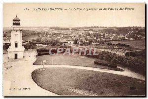 Old Postcard Sainte Adresse Le Vallon d & # 39Ignauval Plateau saw headlights