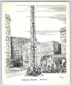 Seattle Washington WA Postcard Pioneer Square Exterior View 1940 Vintage Antique