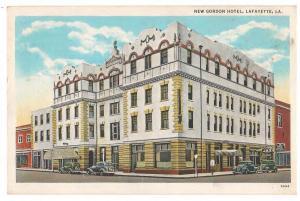 LAFAYETTE LOUISIANA THE NEW GORDON HOTEL DOWNTOWN 1935 VINTAGE POSTCARD