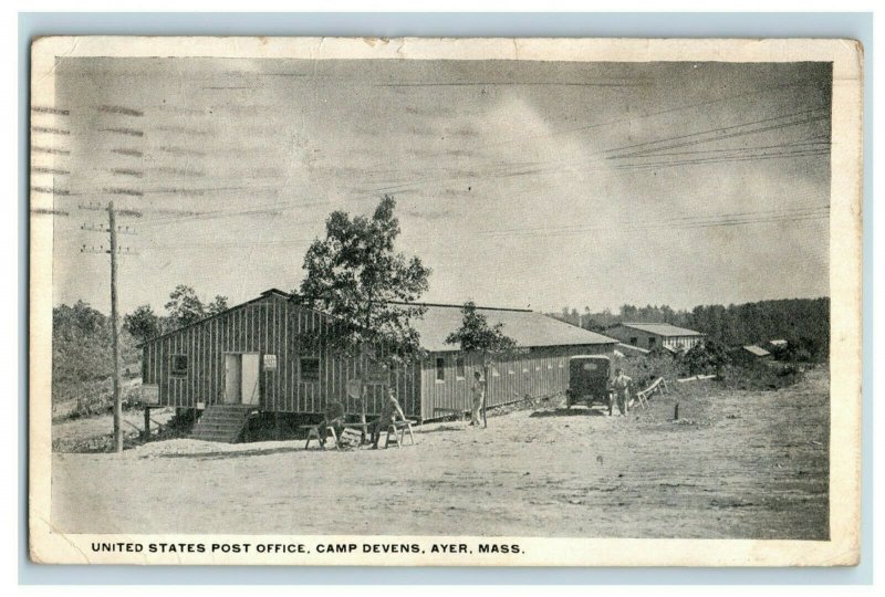 1917 WW1 United States Post Office. Camp Devens, Ayer, Mass. Postcard P91 