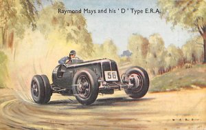 Raymond Mays & His 'D' type E.R.A. Auto Race Car, Racing writing on back 