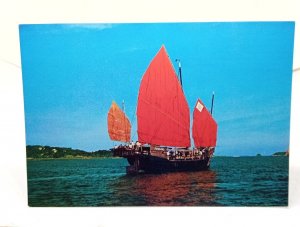 Chinese Sailing Junk Fairwind Harbour Cruise Singapore Vintage Postcard