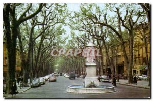 Aix en Provence - Cours Mirabeau - Statue of Roy Rene - Old Postcard