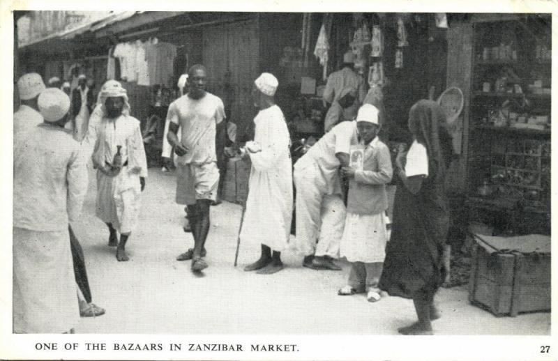 tanzania, ZANZIBAR, One of the Bazaars in Zanzibar Market (1930s) Postcard