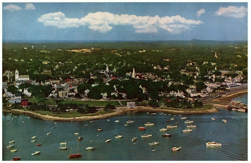 Aerial View Plymouth Massachusetts MA Oversized Postcard