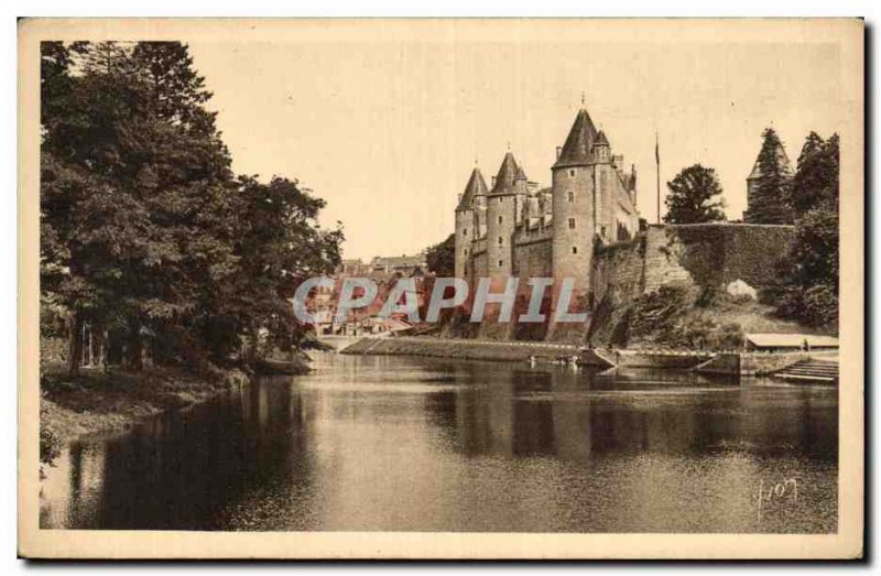 Old Postcard La Douce France Brittany Josselin The Banks of the & # 39Oust an...