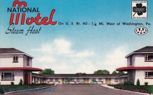 Postcard National Motel Washington PA