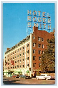 1958 Hotel Roger Smith Building Cars Stamford Connecticut CT Vintage Postcard