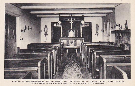 Chapel Of Monastery St John Of God Los Angeles California Albertype