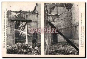 Old Postcard Reims in his years of bombing Entree hall of Landouzy making lin...