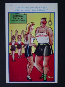 Keep Fit WOMENS PHYSICAL TRAINING CORPS Comic Postcard by Brook Co Ltd